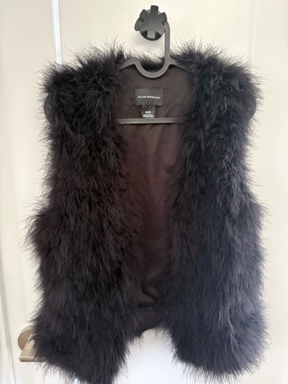 Club Monaco Black Faux Fur Vest